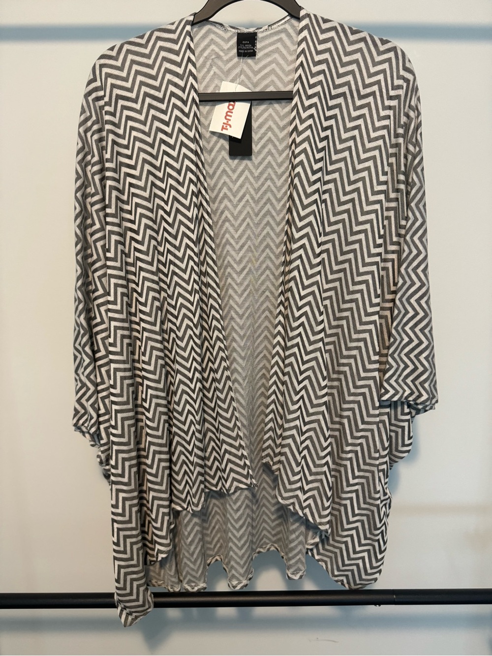 T.J.Maxx Gray and White Chevron Cardigan